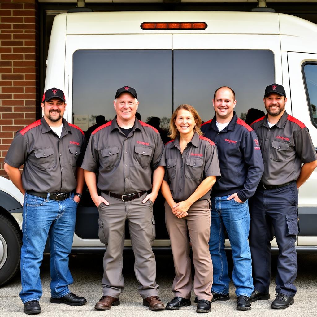 Garage Door Walstonburg professional team standing in front of service van